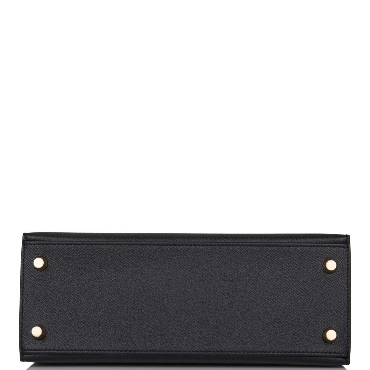 Hermes Kelly 28cm Bi-Color Black and Craie Epsom Sellier Brushed Gold Hardware
