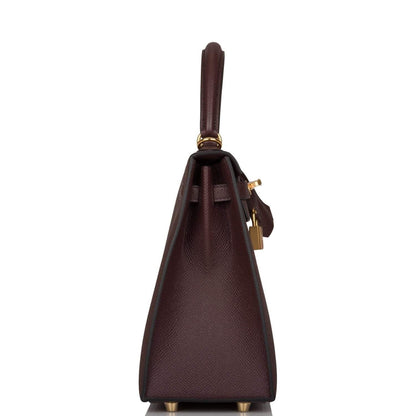 Hermes Kelly Sellier 25 Rouge Sellier Epsom Gold Hardware