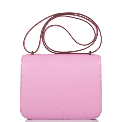 Hermes Mauve Sylvestre Epsom Mini Constance 18cm Permabrass Hardware