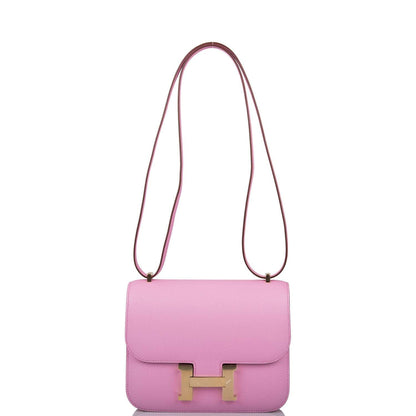 Hermes Mauve Sylvestre Epsom Mini Constance 18cm Permabrass Hardware
