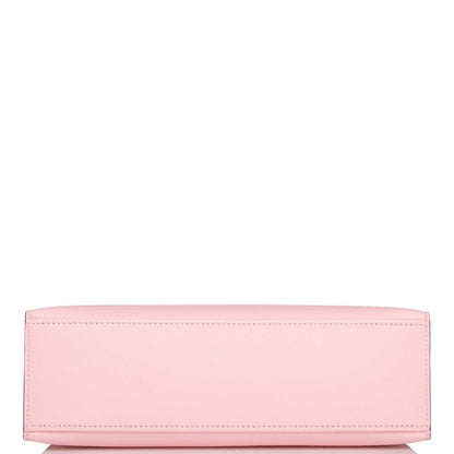 Hermes Rose Sakura Swift Mini Kelly Pochette Palladium Hardware