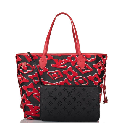 Louis Vuitton x UF Black and Red Tufted Monogram Neverfull MM