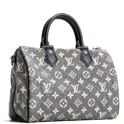 LOUIS VUITTON Monogram Jacquard Denim Speedy Bandouliere 25 - Dark Gray
