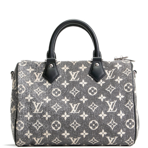 LOUIS VUITTON Monogram Jacquard Denim Speedy Bandouliere 25 - Dark Gray