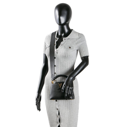 LOUIS VUITTON Taurillon Leather Capucines Mini - Black