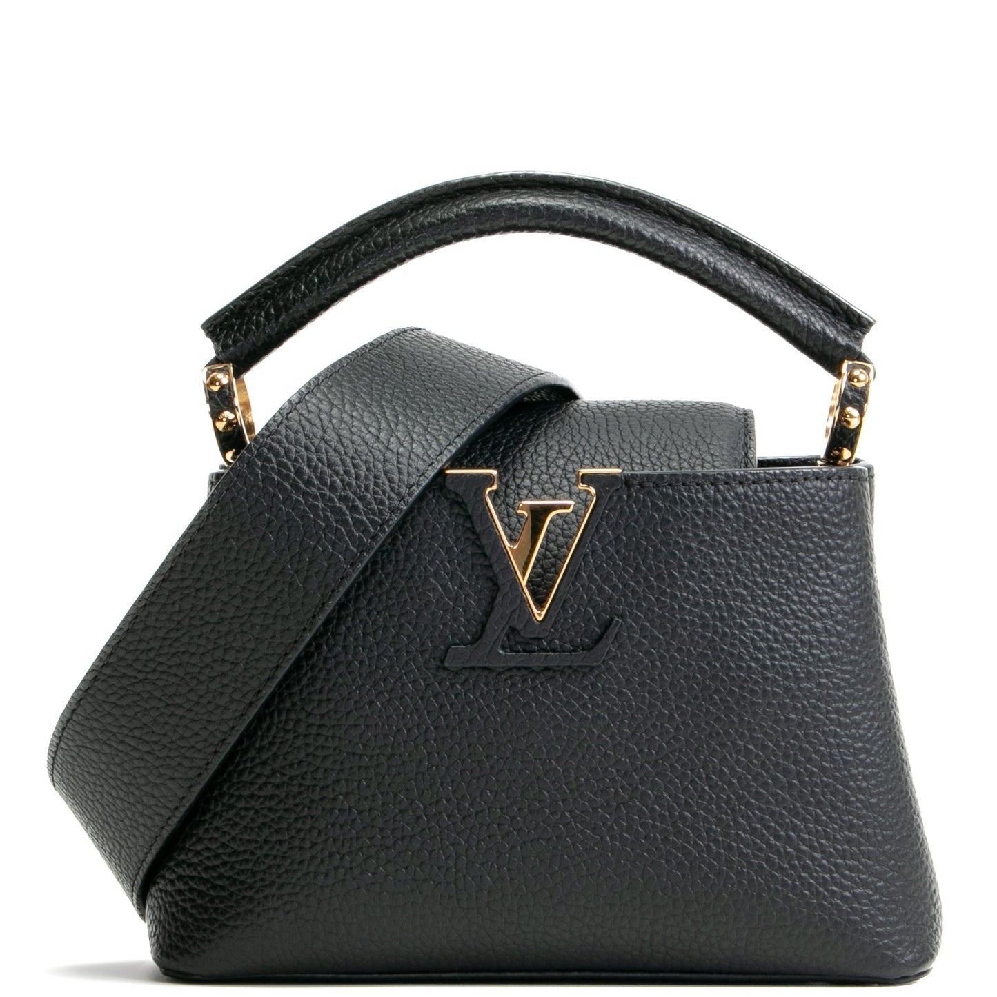 LOUIS VUITTON Taurillon Leather Capucines Mini - Black