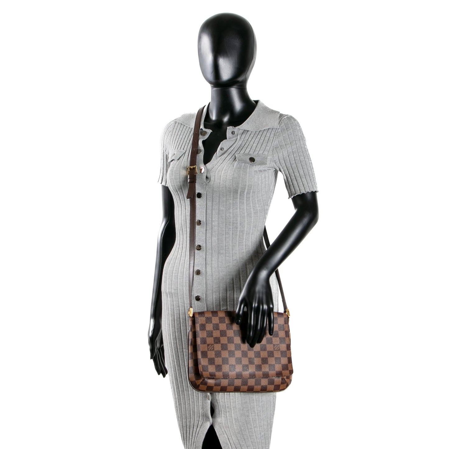 LOUIS VUITTON Musette Tango Damier Ebene - Vintage