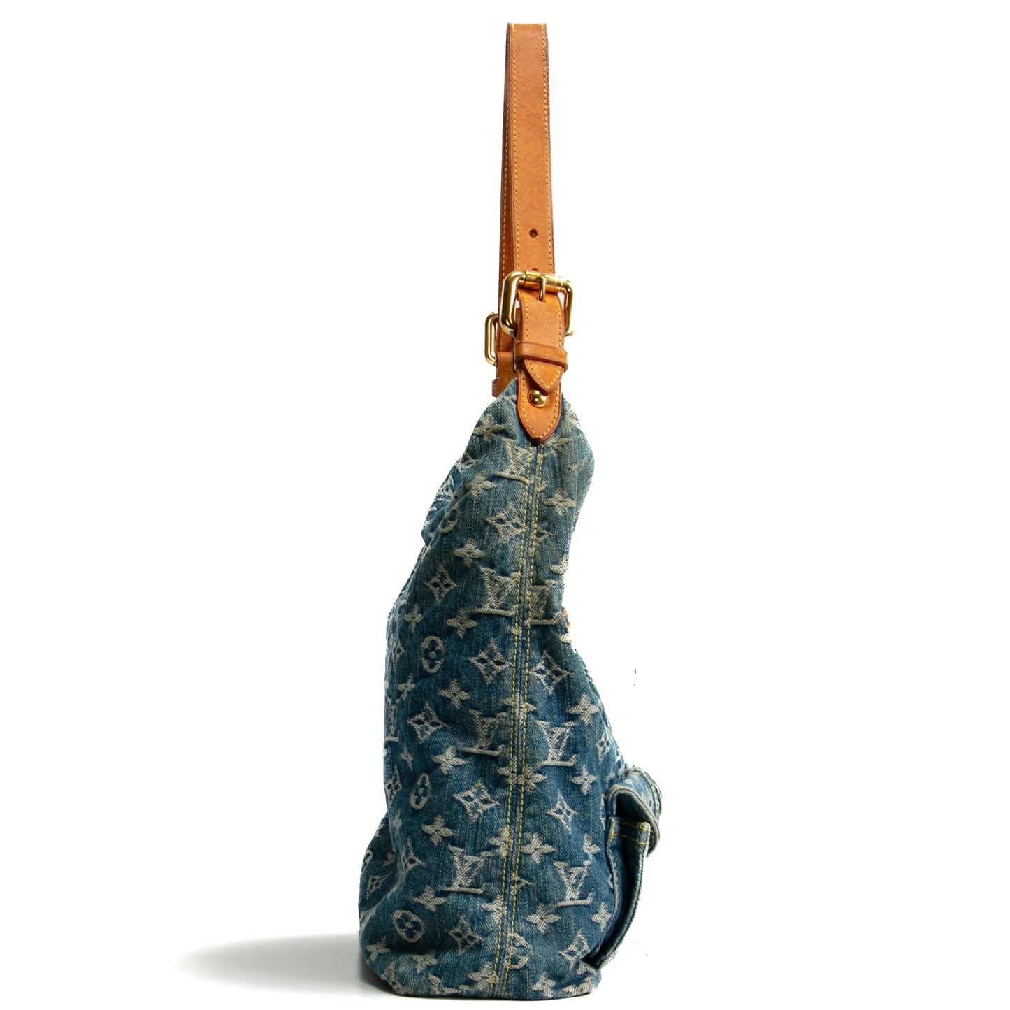 LOUIS VUITTON Vintage Baggy GM Monogram Denim- Blue