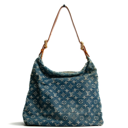 LOUIS VUITTON Vintage Baggy GM Monogram Denim- Blue