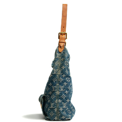 LOUIS VUITTON Vintage Baggy GM Monogram Denim- Blue