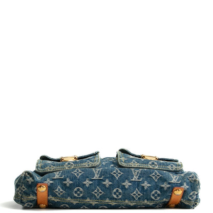 LOUIS VUITTON Vintage Baggy GM Monogram Denim- Blue