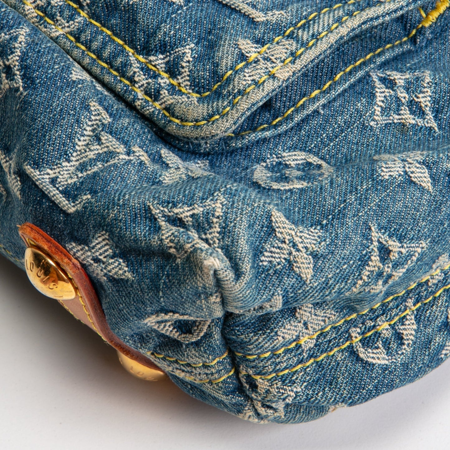LOUIS VUITTON Vintage Baggy GM Monogram Denim- Blue