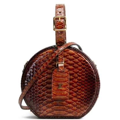 LOUIS VUITTON Python Petite Boite Chapeau - Brown