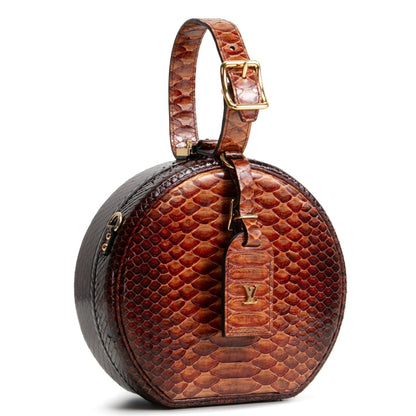 LOUIS VUITTON Python Petite Boite Chapeau - Brown