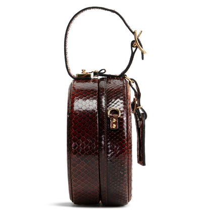 LOUIS VUITTON Python Petite Boite Chapeau - Brown