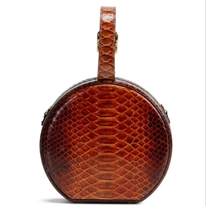 LOUIS VUITTON Python Petite Boite Chapeau - Brown