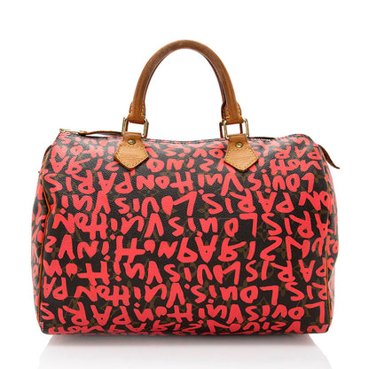 Louis Vuitton Limited Edition Monogram Graffiti Speedy 30 Satchel
