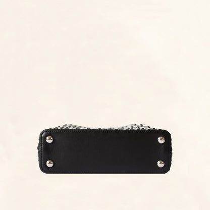 Louis Vuitton | Black and White Plaited Leather Capucines | BB