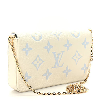 Louis Vuitton Chain Wallet Latte Candy Blue