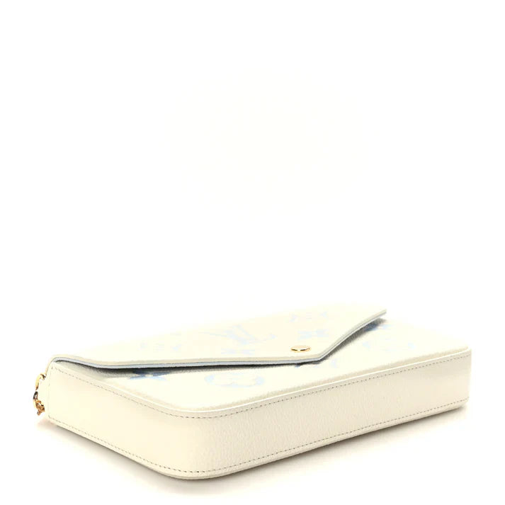 Louis Vuitton Chain Wallet Latte Candy Blue