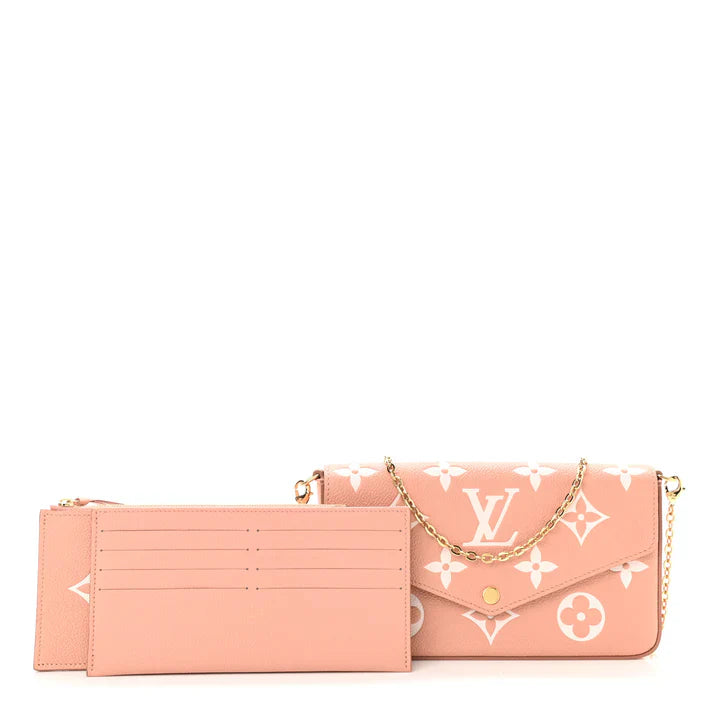 Louis Vuitton Chain Wallet Rose Trianon Creme