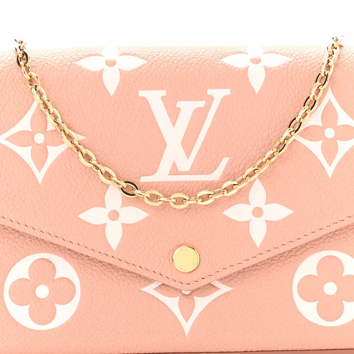 Louis Vuitton Chain Wallet Rose Trianon Creme
