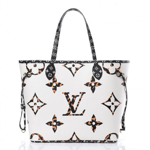Louis Vuitton Giant Jungle Monogram Neverfull Ivoire with Pouch M44716