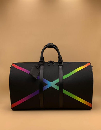 Louis Vuitton | Keepall Bandouliere 50 Black Taiga Rainbow Cross | M30345
