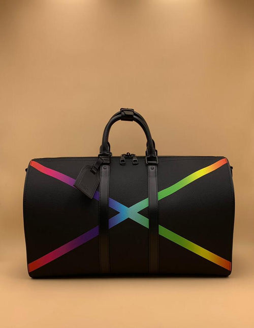 Louis Vuitton | Keepall Bandouliere 50 Black Taiga Rainbow Cross | M30345