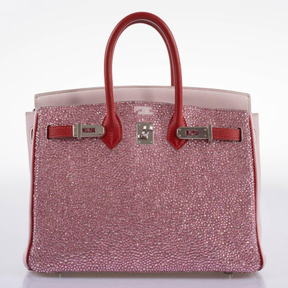 Vintage Hermes Birkin 25 ‘Pink Princess’ HSS Rose Dragee & Rouge Tomate Swift with Palladium Hardware