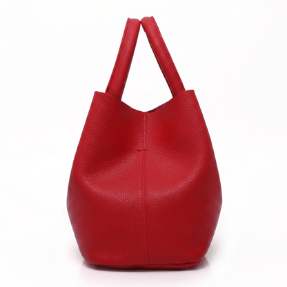 Women's Genuine Leather Messenger Bag - Heart