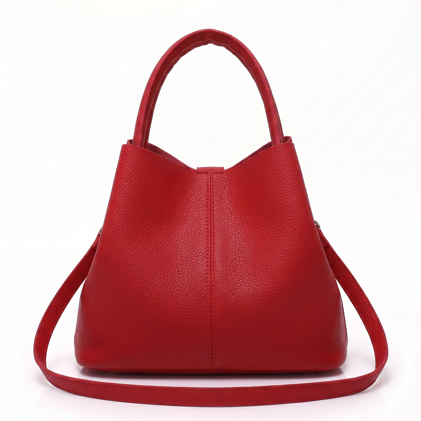 Women's Genuine Leather Messenger Bag - Heart