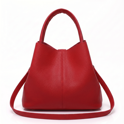 Women's Genuine Leather Messenger Bag - Heart