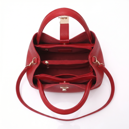 Women's Genuine Leather Messenger Bag - Heart