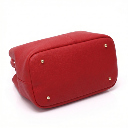 Women's Genuine Leather Messenger Bag - Heart