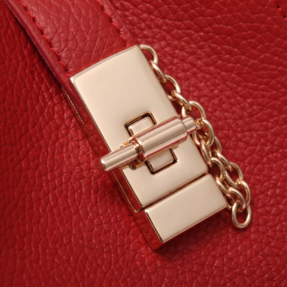 Women's Genuine Leather Messenger Bag - Heart