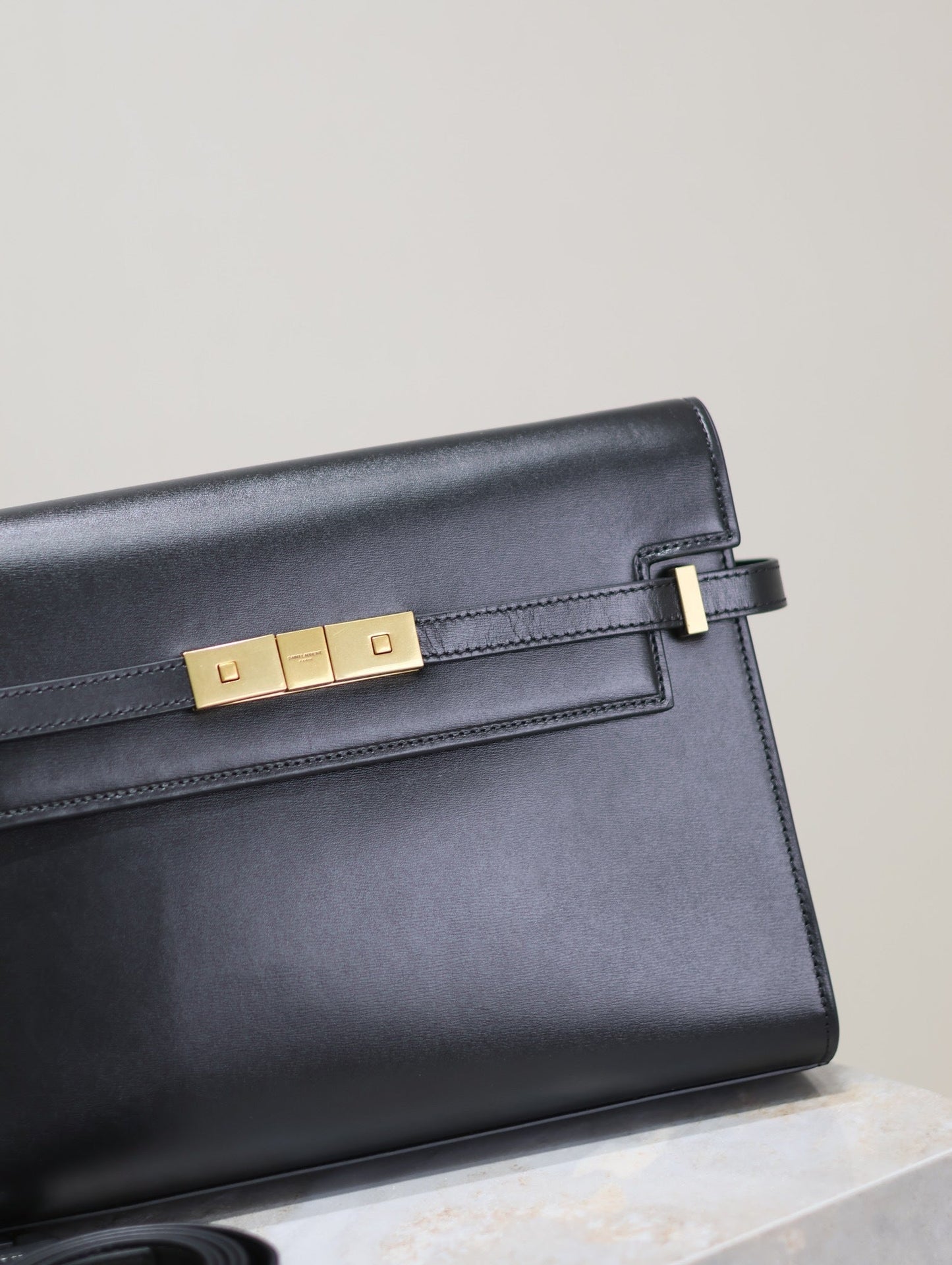 Crocodile-Embossed Leather Chain Bag