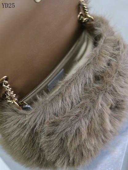 Niki Small in Shearling Bag