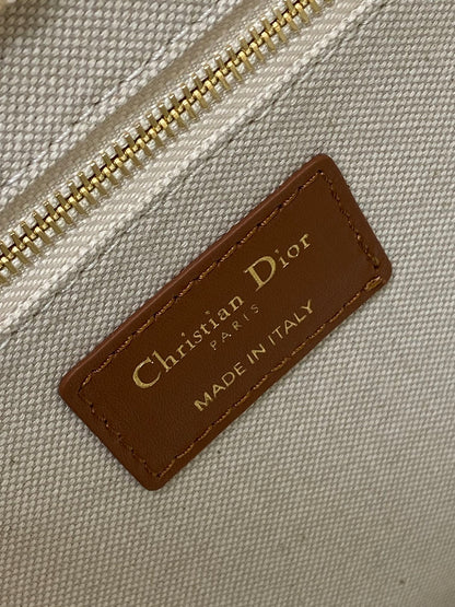 Canvas Tote Bag with Leather Trim
