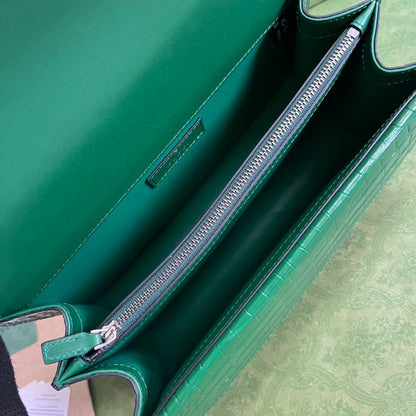 Croc-Embossed Dionysus Shoulder Bag