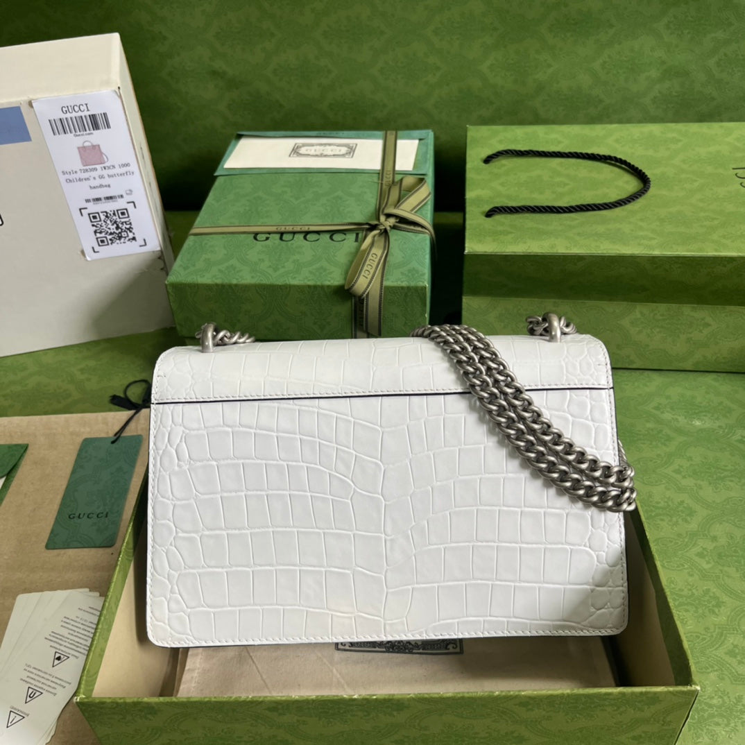 Croc-Embossed Dionysus Shoulder Bag