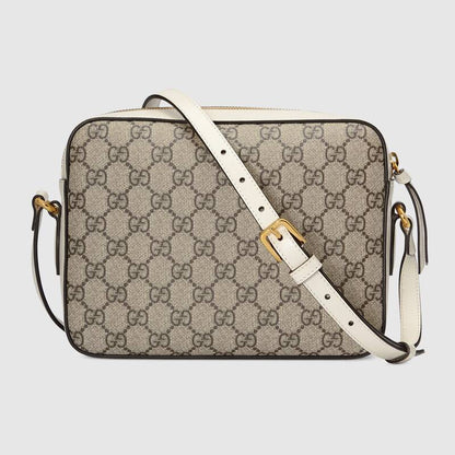 Gucci Horsebit 1955 Small Shoulder Bag White Leather