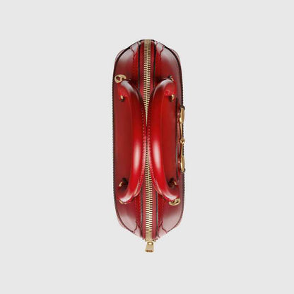 Gucci Horsebit 1955 Small Top Handle Bag Red Leather