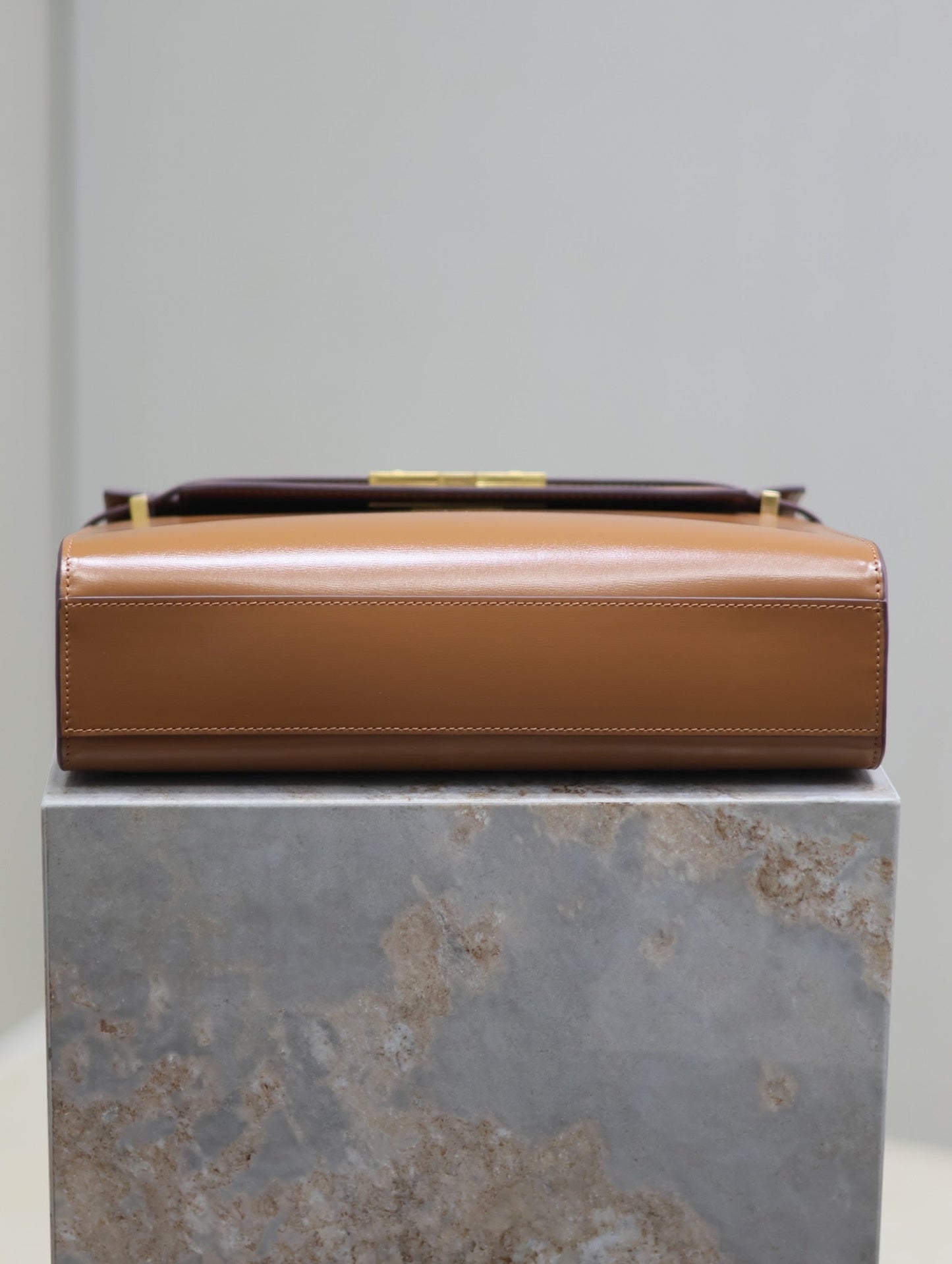 Crocodile-Embossed Leather Chain Bag