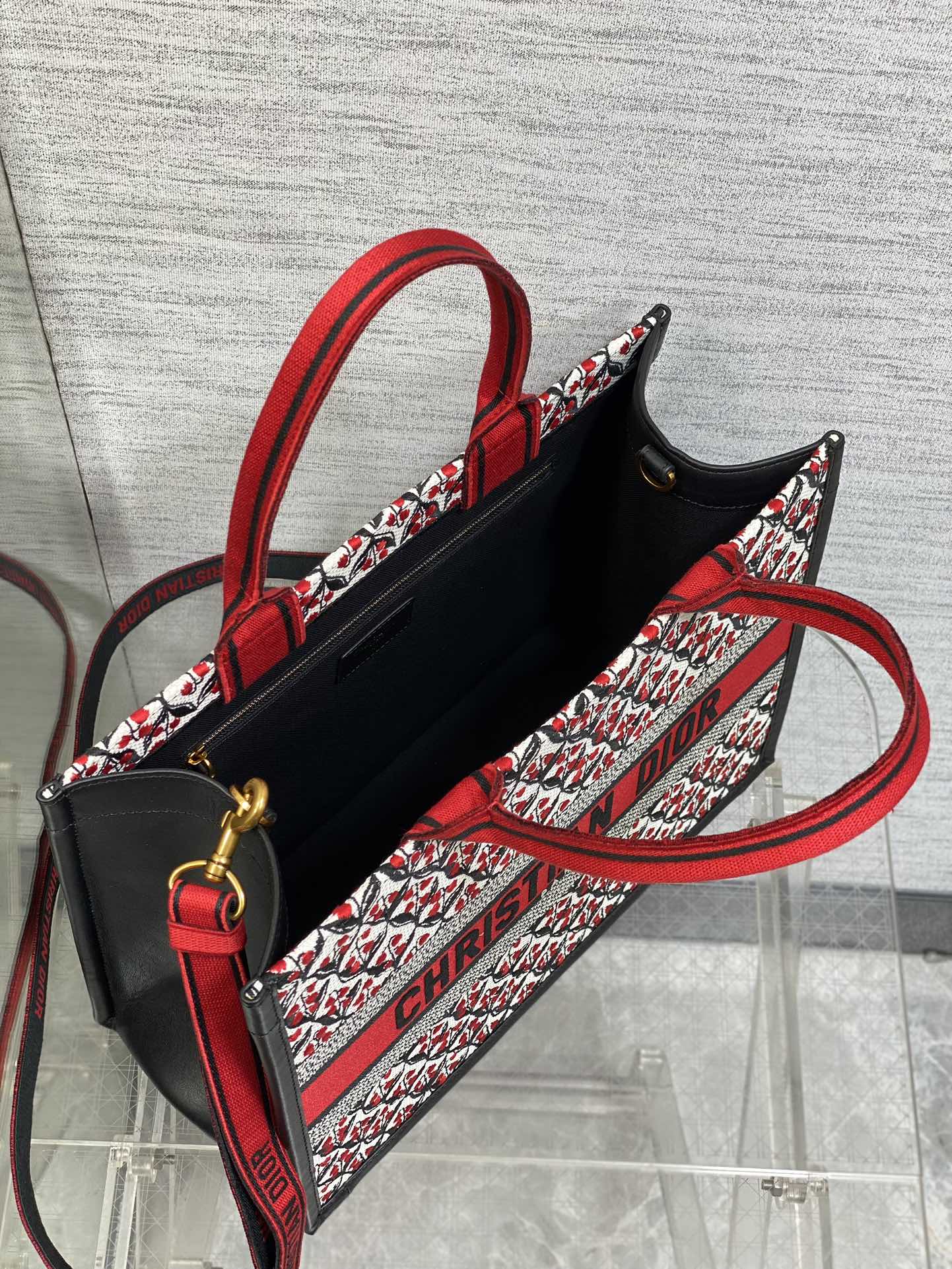 Canvas Tote Bag with Leather Trim