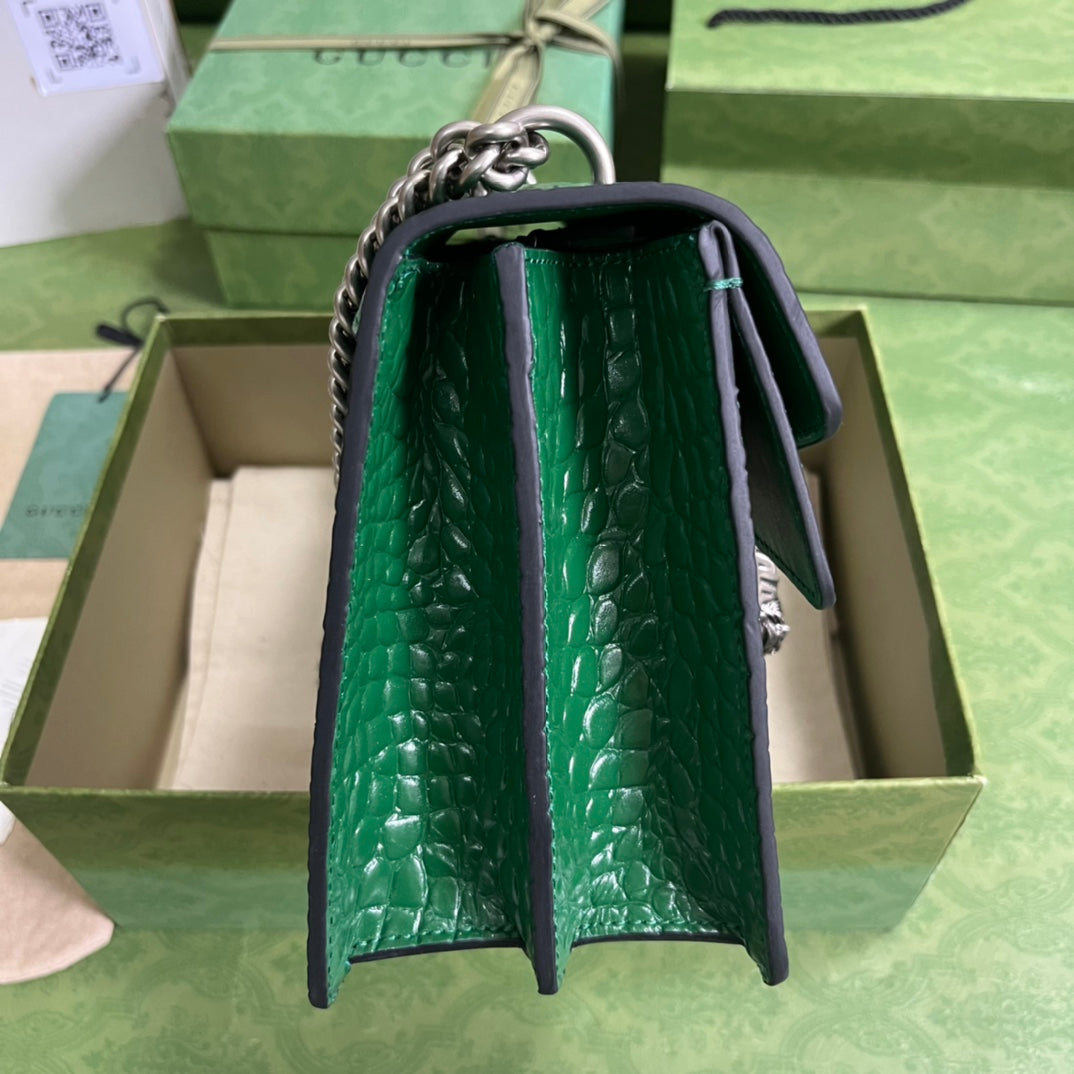 Croc-Embossed Dionysus Shoulder Bag