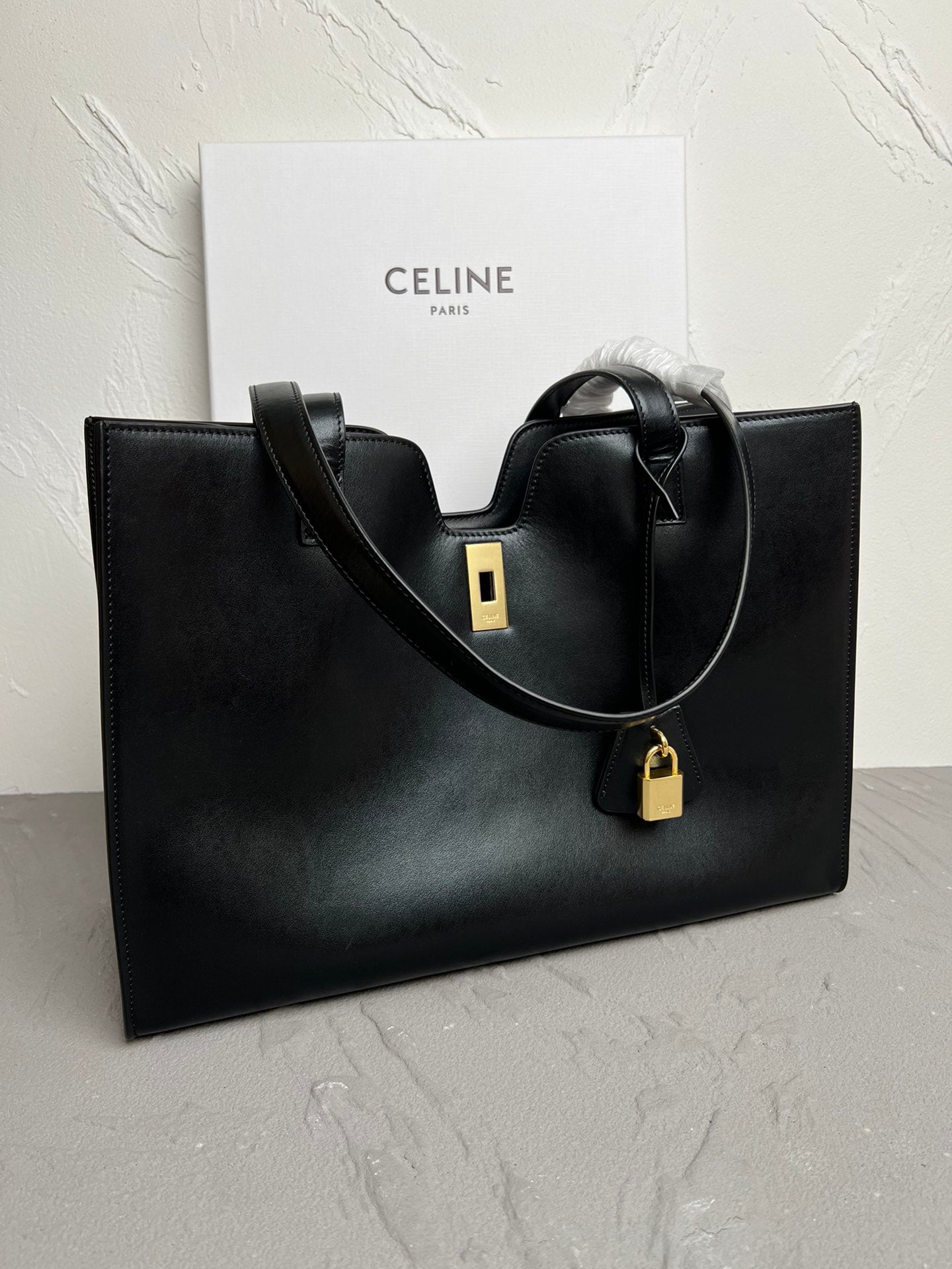 Cabas 16 Structured Cowhide Leather Tote Bag