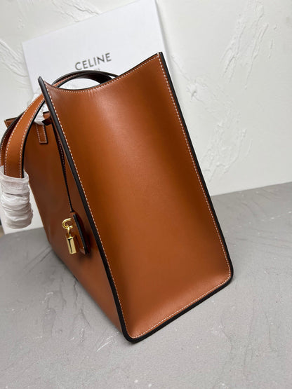 Cabas 16 Structured Cowhide Leather Tote Bag