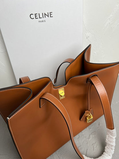 Cabas 16 Structured Cowhide Leather Tote Bag
