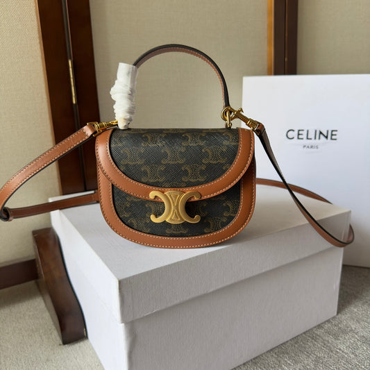 Mini Besace Arc de Triomphe Canvas & Leather Bag